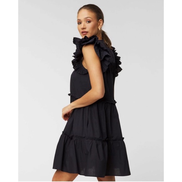 Sea Thora Thread Pull Tunic Dress flutter ruffle sleeve - Picture 3 of 8